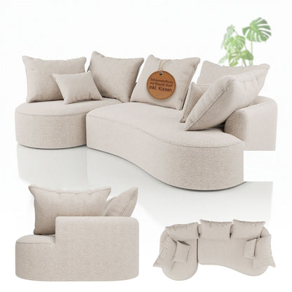 Divano Tirano con pouf e cuscini decorativi
