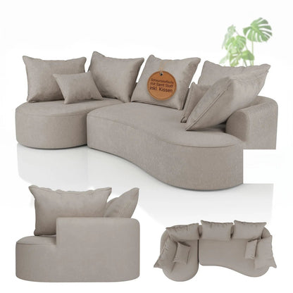 Divano Tirano con pouf e cuscini decorativi