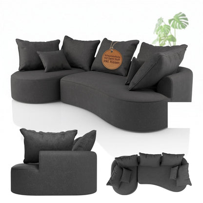 Divano Tirano con pouf e cuscini decorativi