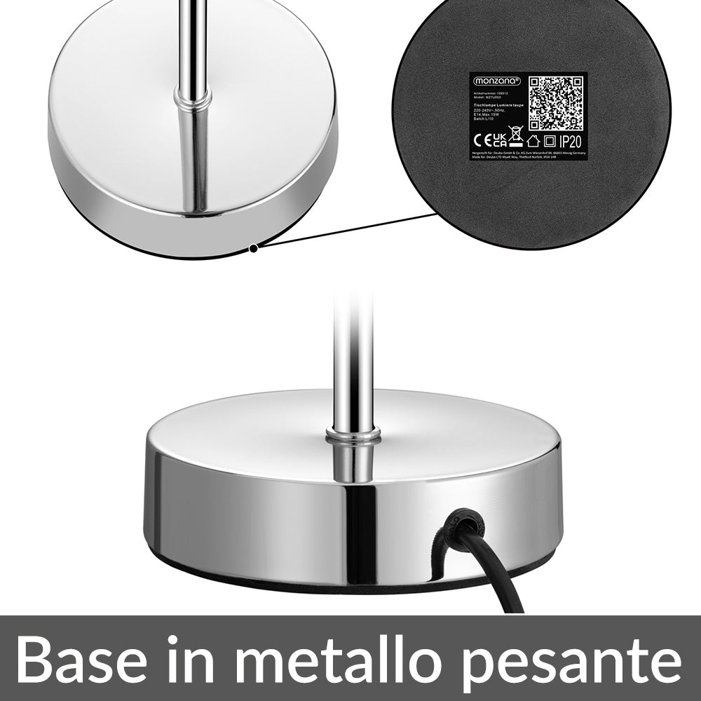 Set 2x Lampada da tavolo Lumière grigia