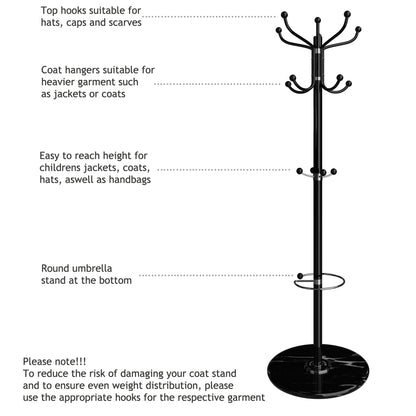 Attaccapanni con Portaombrelli Nero 173cm